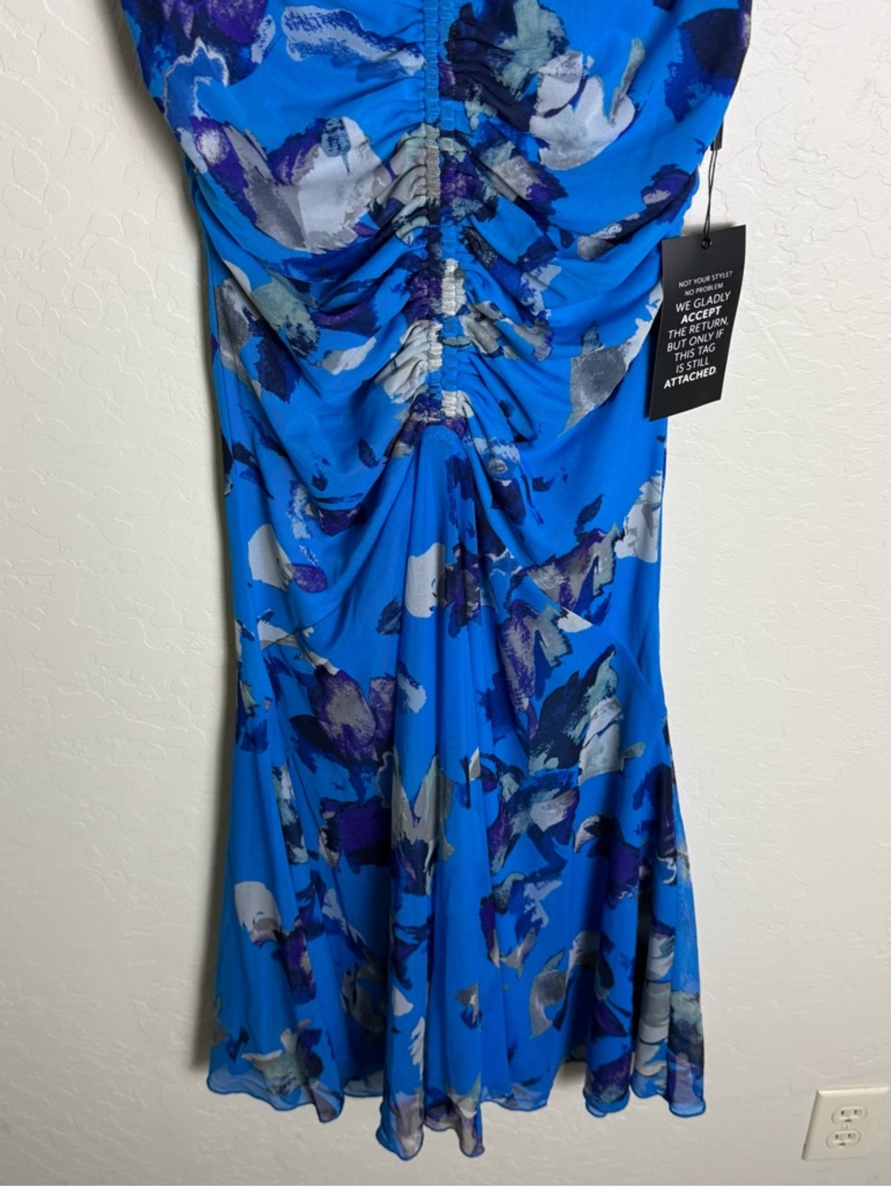 WHBM White House Black Market Sleeveless Floral Shirred Mesh Midi Dress 6 NWT - Picture 4 of 14